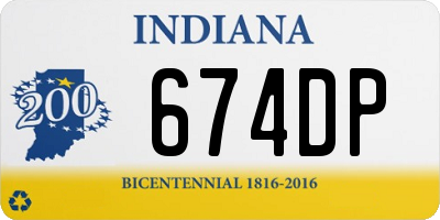IN license plate 674DP