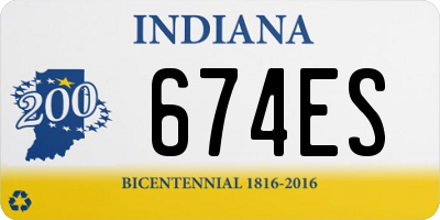 IN license plate 674ES
