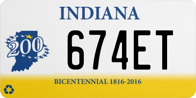 IN license plate 674ET