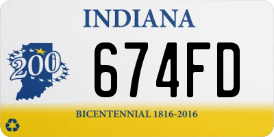 IN license plate 674FD
