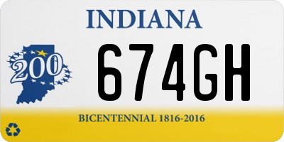 IN license plate 674GH