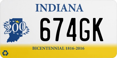 IN license plate 674GK