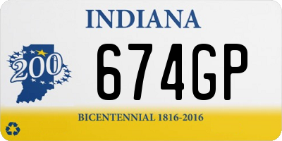 IN license plate 674GP