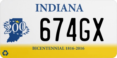 IN license plate 674GX