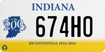 IN license plate 674HO