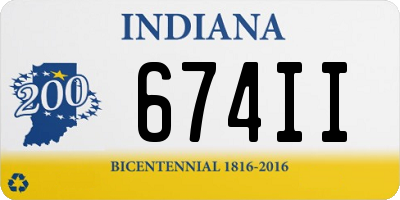 IN license plate 674II
