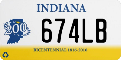 IN license plate 674LB