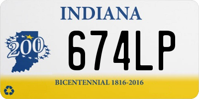 IN license plate 674LP