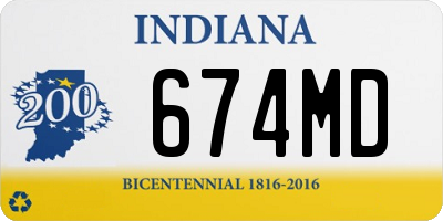 IN license plate 674MD