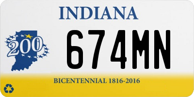 IN license plate 674MN