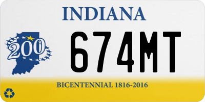 IN license plate 674MT