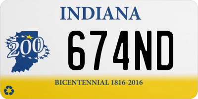 IN license plate 674ND