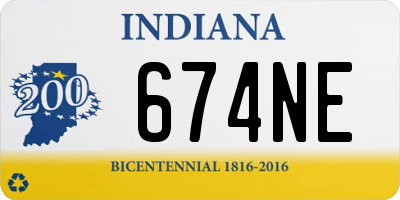 IN license plate 674NE