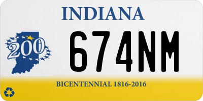 IN license plate 674NM