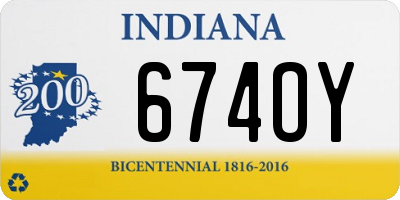 IN license plate 674OY