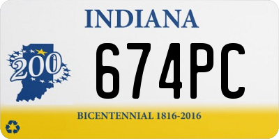 IN license plate 674PC