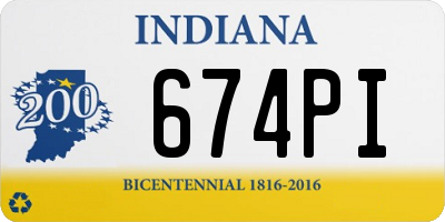 IN license plate 674PI