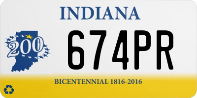 IN license plate 674PR