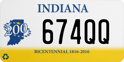 IN license plate 674QQ