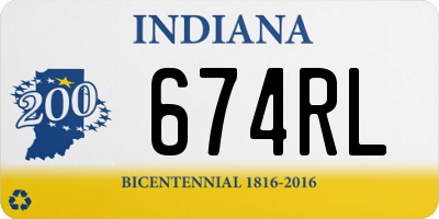 IN license plate 674RL