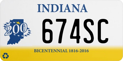 IN license plate 674SC