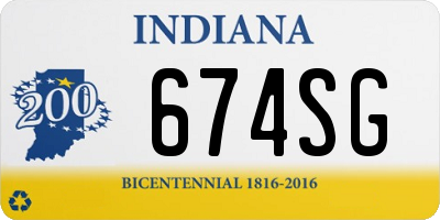 IN license plate 674SG