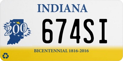 IN license plate 674SI