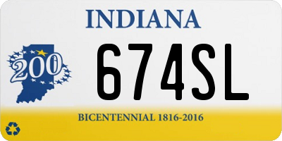 IN license plate 674SL