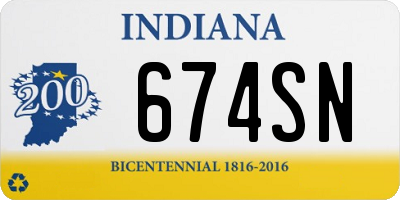 IN license plate 674SN