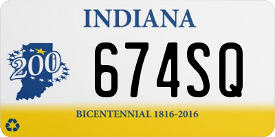 IN license plate 674SQ