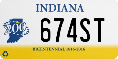 IN license plate 674ST