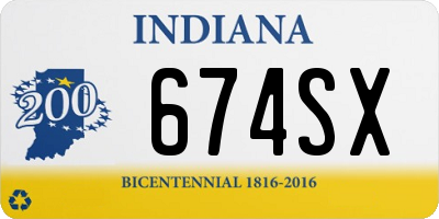 IN license plate 674SX