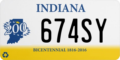 IN license plate 674SY