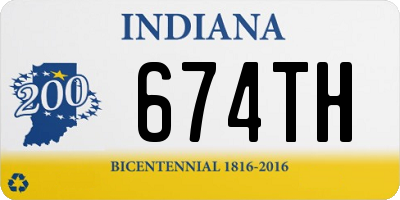 IN license plate 674TH