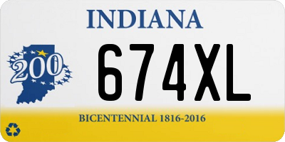 IN license plate 674XL