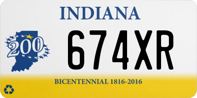 IN license plate 674XR