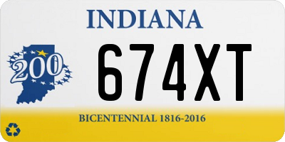 IN license plate 674XT