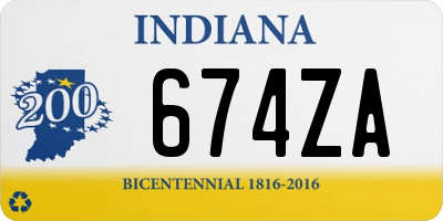 IN license plate 674ZA