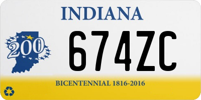 IN license plate 674ZC