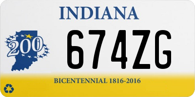 IN license plate 674ZG