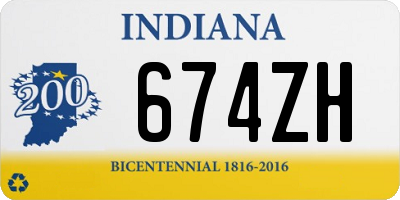 IN license plate 674ZH