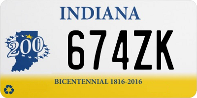 IN license plate 674ZK