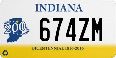 IN license plate 674ZM