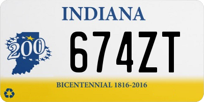 IN license plate 674ZT