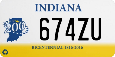 IN license plate 674ZU