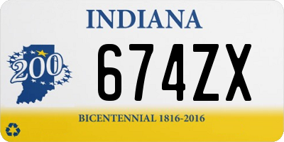 IN license plate 674ZX