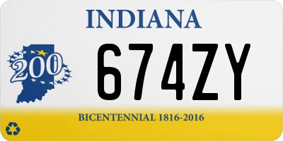 IN license plate 674ZY