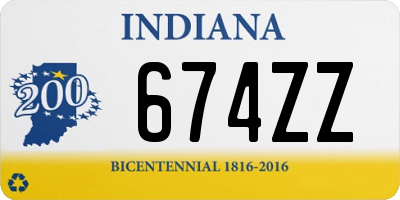 IN license plate 674ZZ