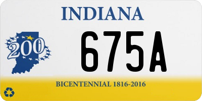 IN license plate 675A