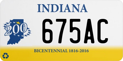 IN license plate 675AC